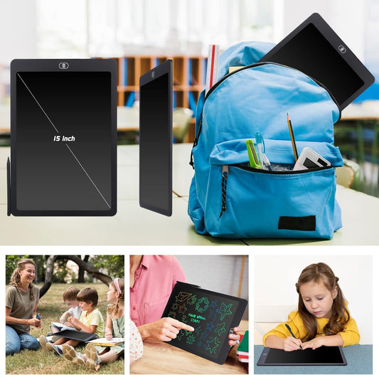 Farbenfrohes 15 Zoll LCD Schreibtafel für Kinder und Erwachsene, elektronisches Zeichenbrett mit Stylus