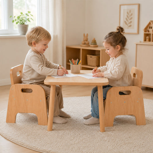 Montessori Kleinkindstuhl aus Holz – niedriger Kinderstuhl ab 1 Jahr