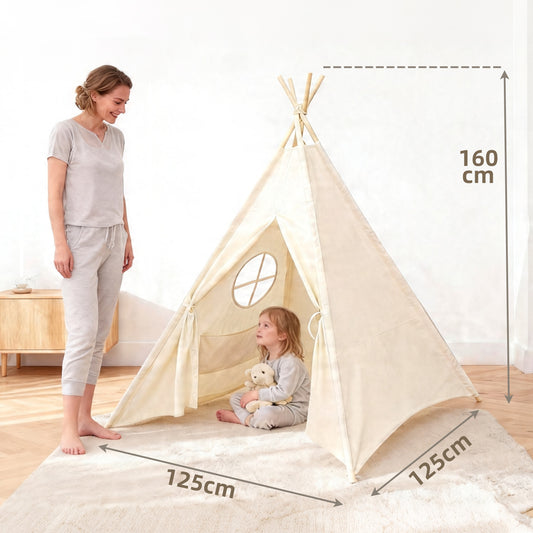 Kinder Spielzelt mit großzügigem Innenraum und Größe 125 × 125 × 160 cm