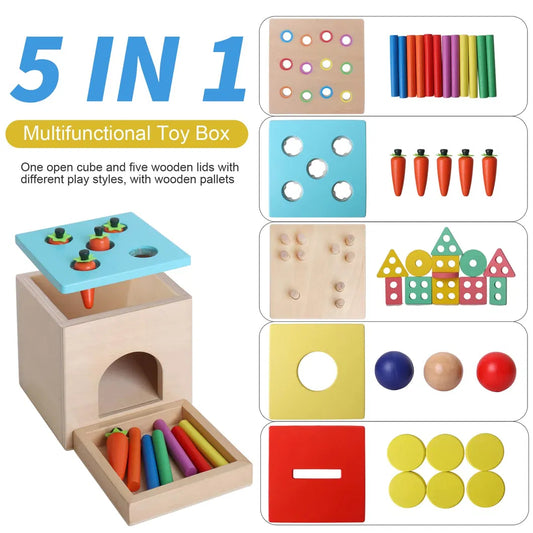 5-in-1 Motorik-Würfel (Montessori-inspiriert) – Lern- & Logikspiel