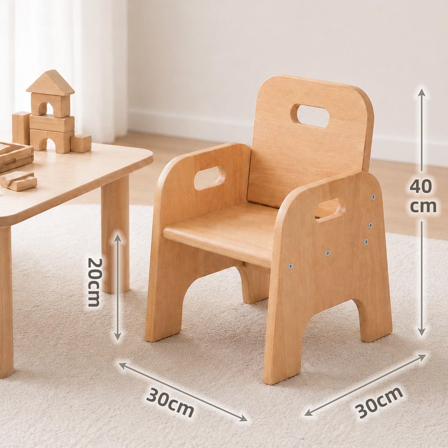 Chaise Montessori en bois pour tout-petit – Chaise basse pour enfant dès 1 an