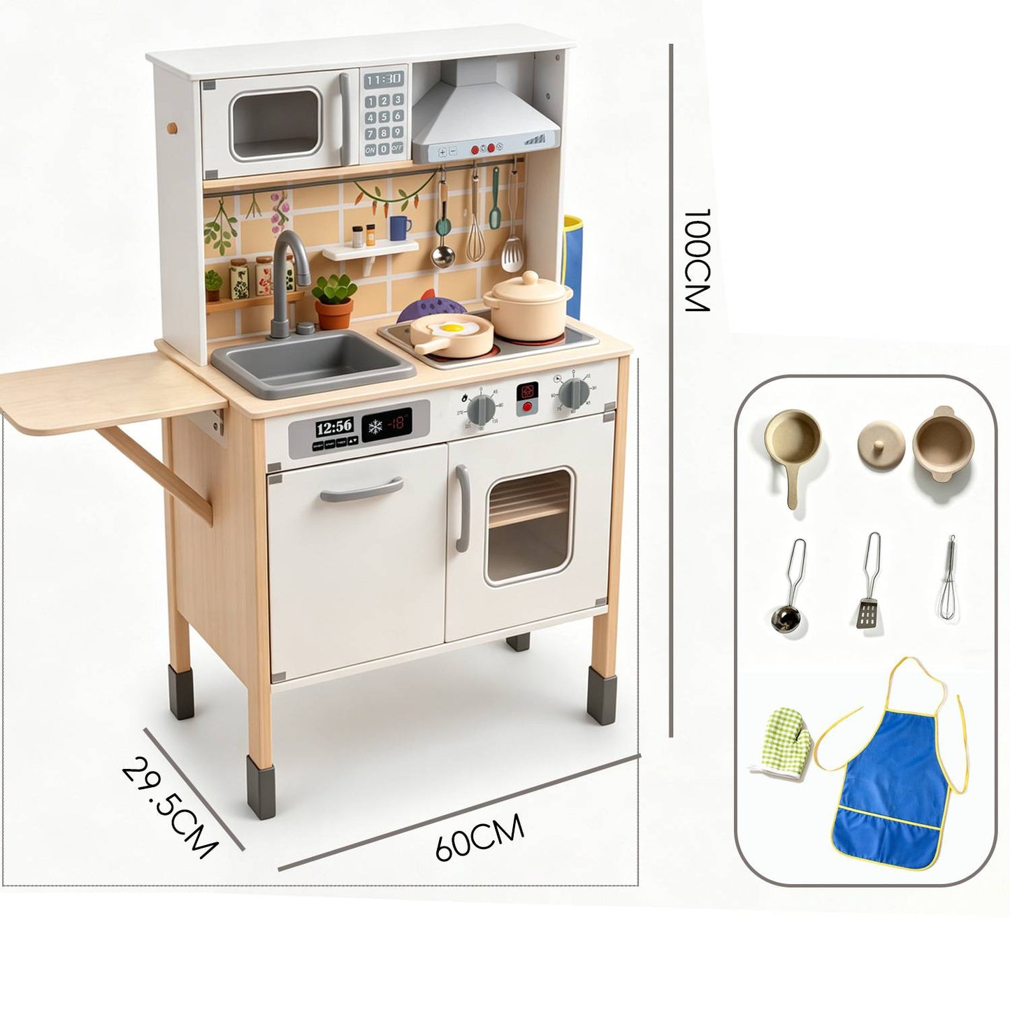 Kinderküche mit Wasserfunktion aus Holz für realistisches Rollenspiel