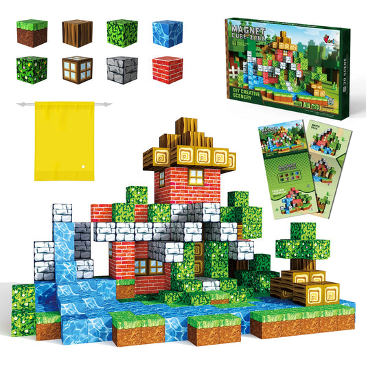 Magnetische Bausteine Set mit kreativen Würfeln für Kinder