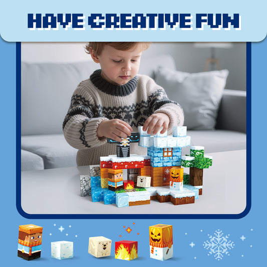 Magnetischer Baukasten mit Eiswelt Design für kreatives Bauen