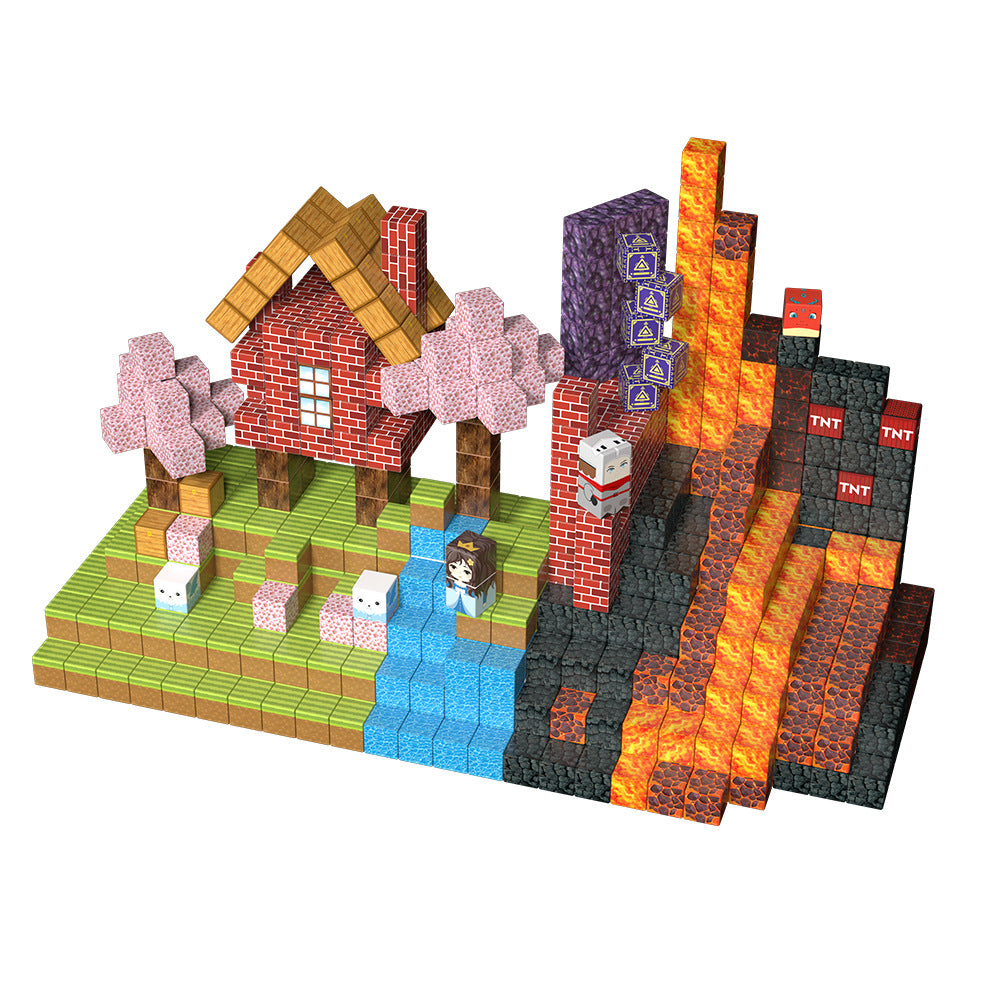 Blocs de construction magnétiques 3D – Design cascade de lave
