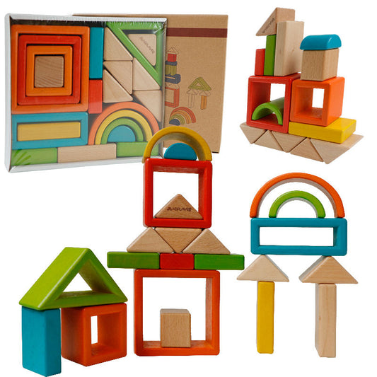 MontessoriLernwelt Holzbausteine Set p?dagogisches Montessori Spielzeug