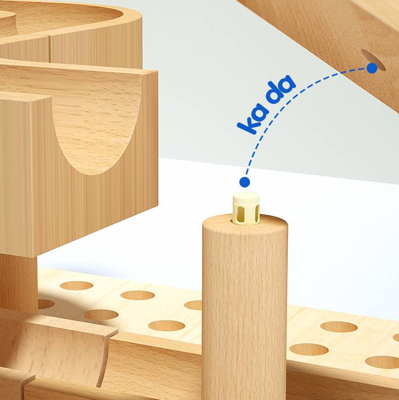 MontessoriLernwelt Murmelbahn Holz – Montessori Kugelbahn Spielzeug für Kinder
