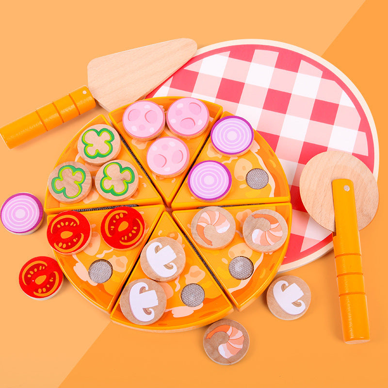 Pizza Schneide-Spielzeug aus Holz für Kinder