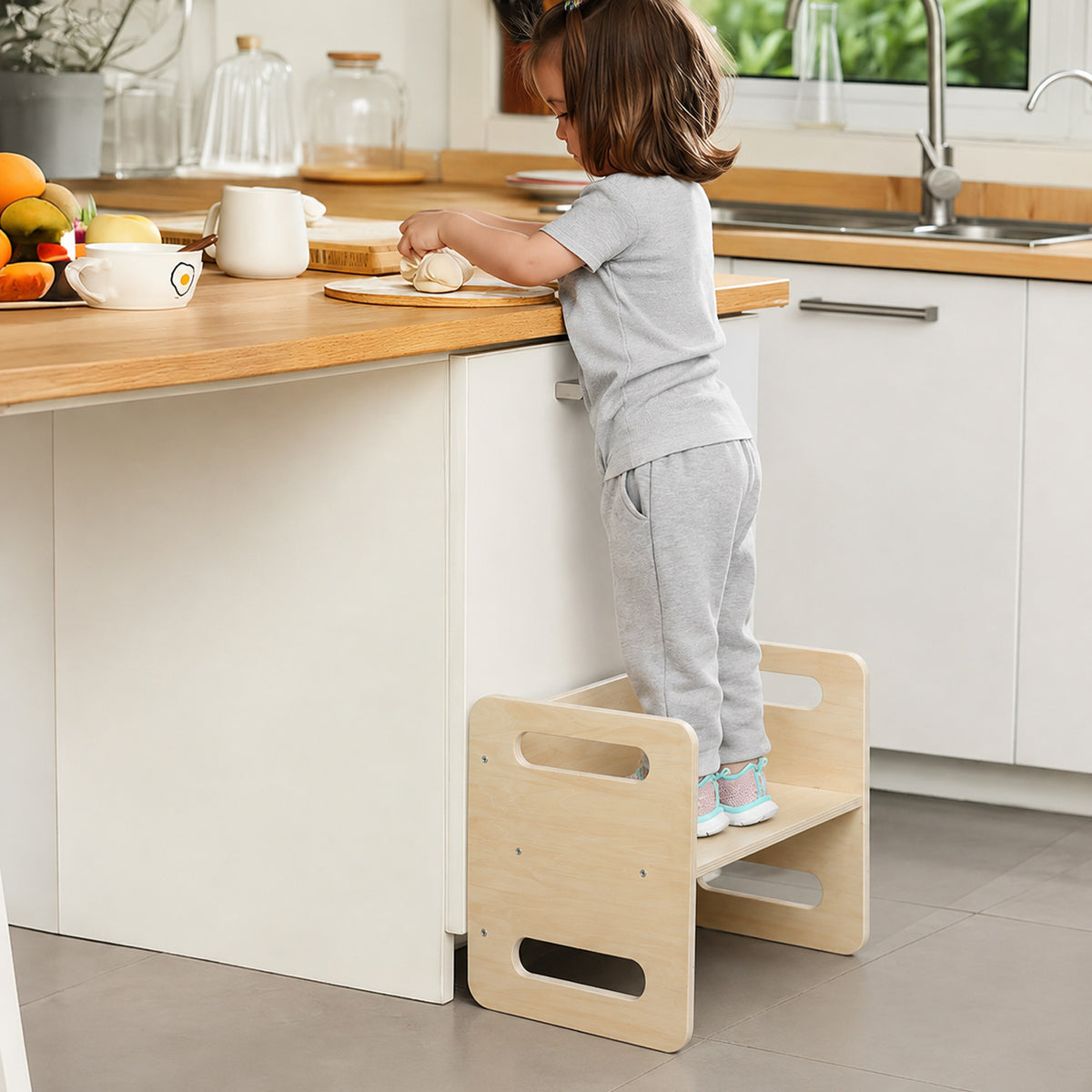 Table pour enfant Montessori 3-en-1 avec chaise en bambou