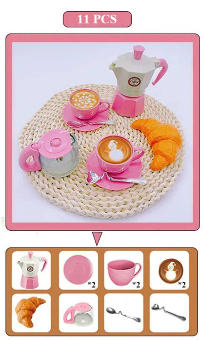 MontessoriLernwelt 11-teiliges Kinder Kaffee Set mit Zubehör, pädagogisches Rollenspielzeug