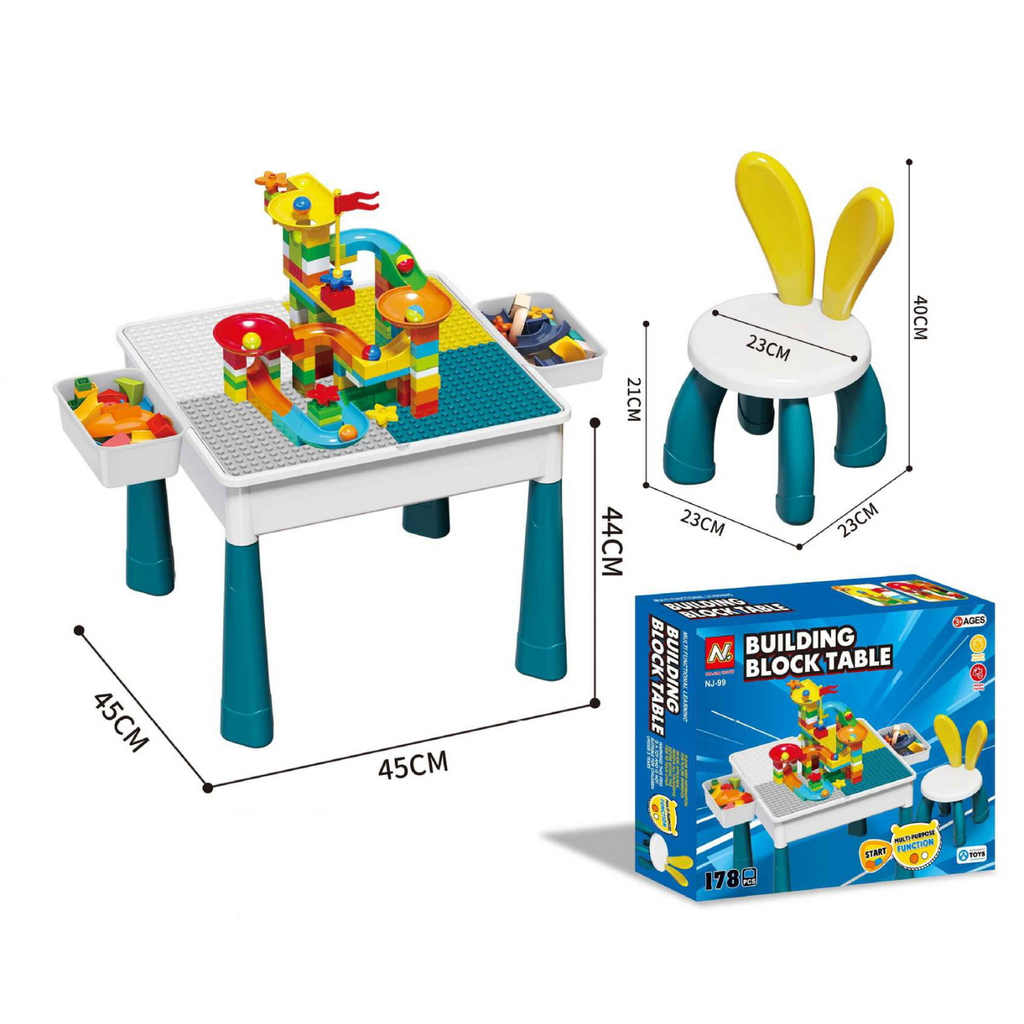 5-in-1 Montessori Bautisch – Sand-/Wassertisch & Ordnung