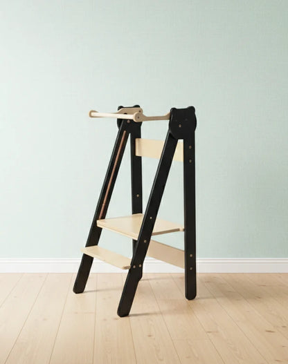 Foldable Montessori learning tower – Height-adjustable & space-saving