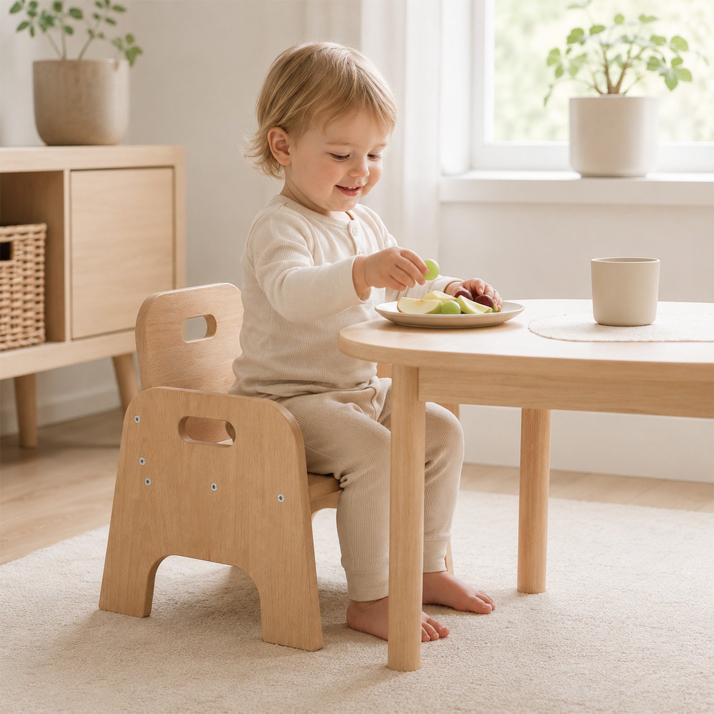 Chaise Montessori en bois pour tout-petit – Chaise basse pour enfant dès 1 an