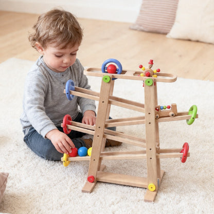 Montessori Rollbahn aus Holz für Kinder