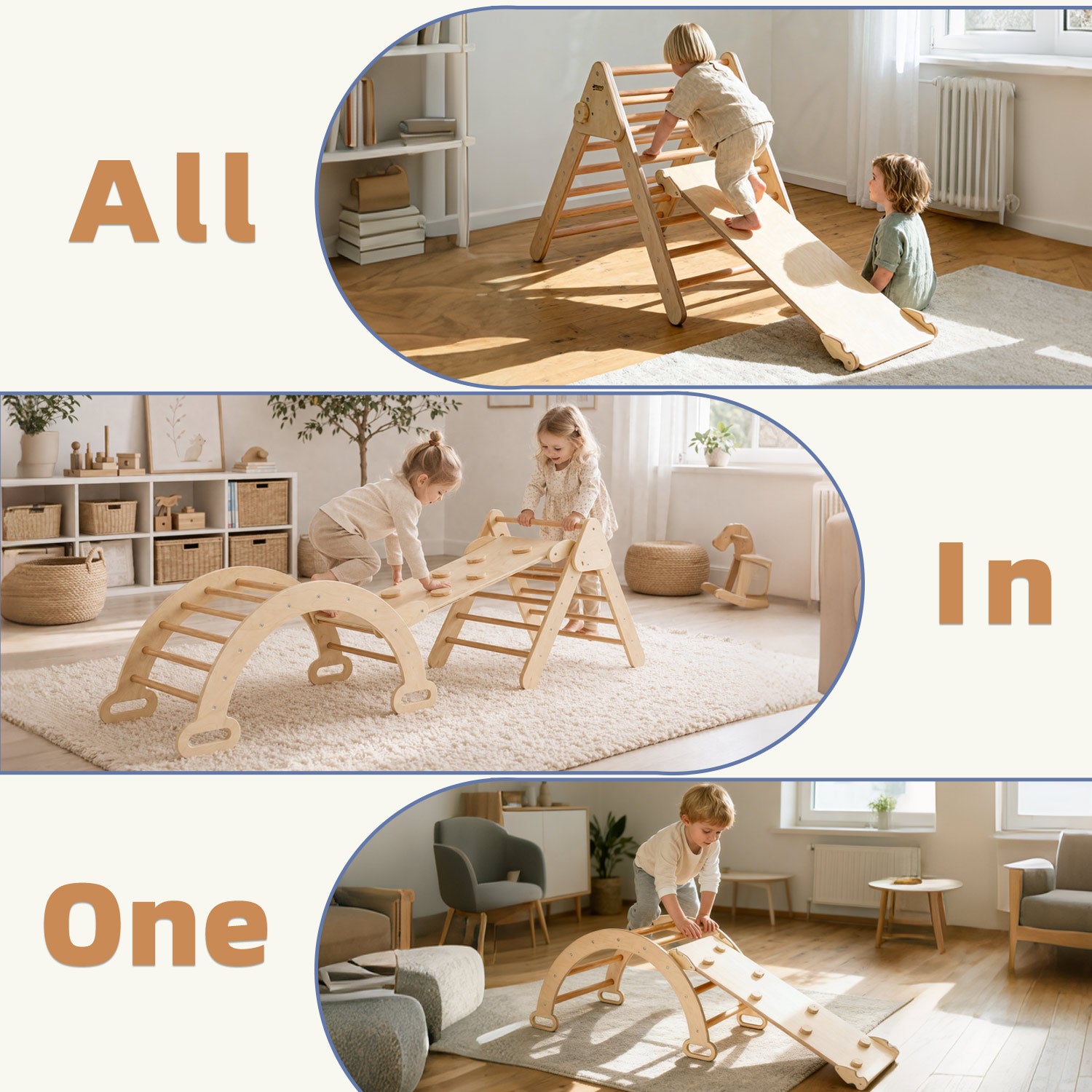 Montessori Schaukelbogen aus Naturholz für Kinder