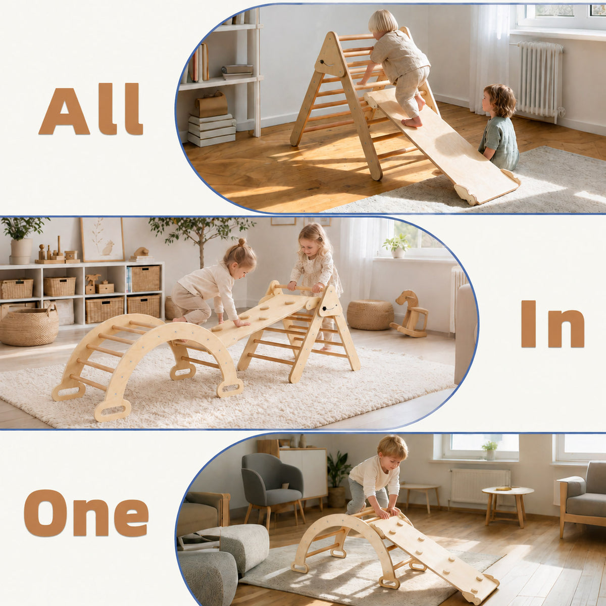 Montessori Schaukelbogen aus Naturholz für Kinder