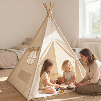 Gemütliche Leseecke mit Kinderzelt für ruhige Spielmomente zu Hause