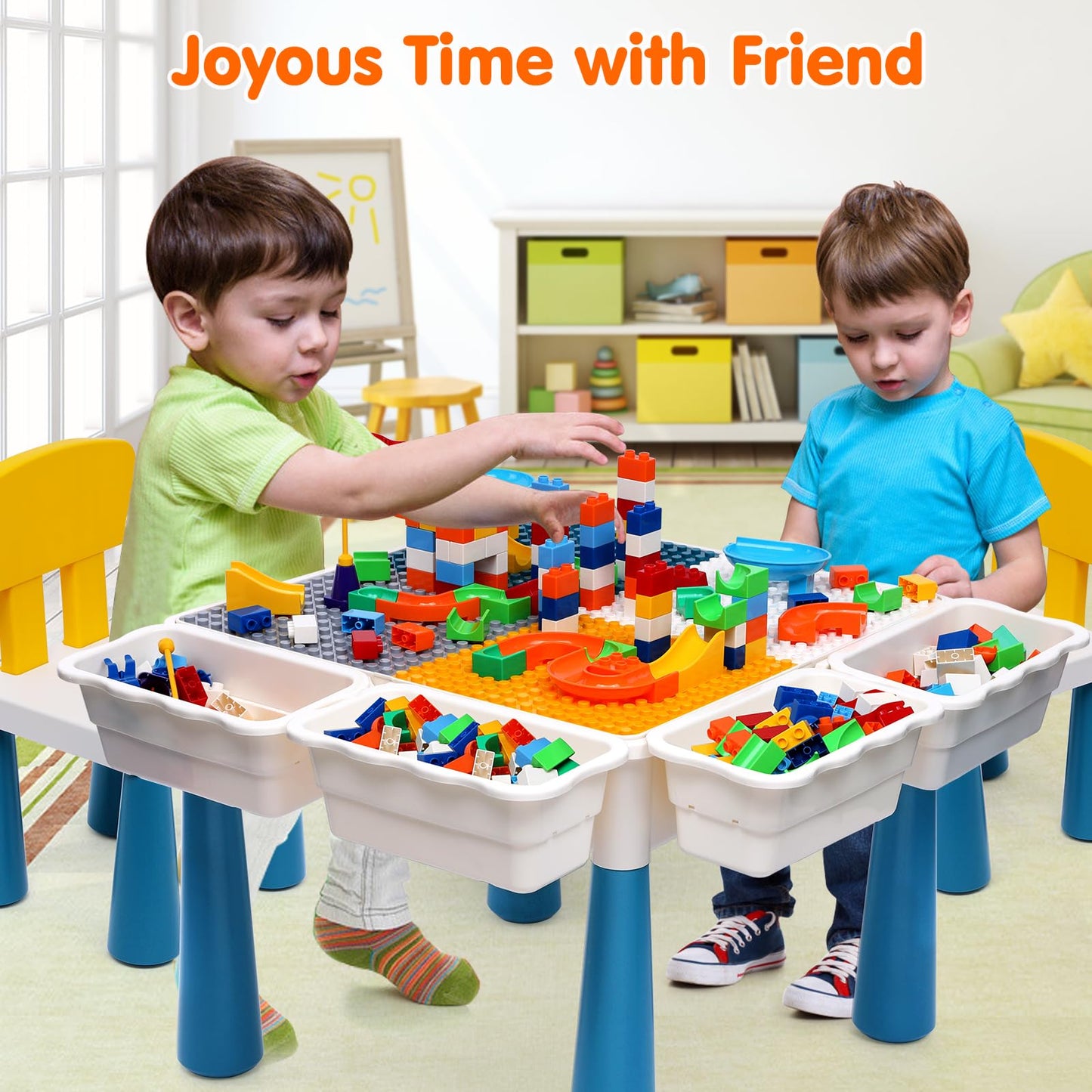 5-in-1 Montessori Bautisch – Sand-/Wassertisch & Ordnung