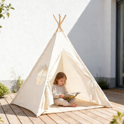 Montessori Spielzelt als ruhiger Rückzugsort für Kinder zum Lesen und Entspannen