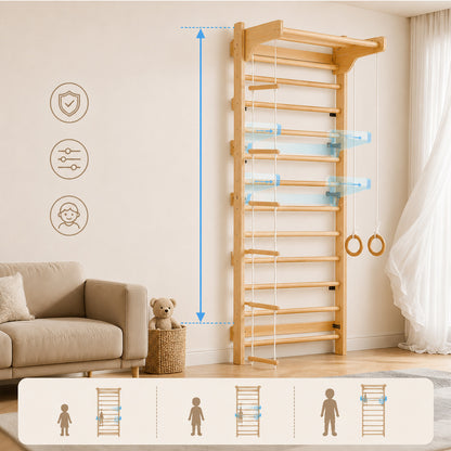 Höhenverstellbare Klimmzugstange der Kinder Kletterwand für verschiedene Größen