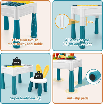 5-in-1 Montessori Bautisch – Sand-/Wassertisch & Ordnung