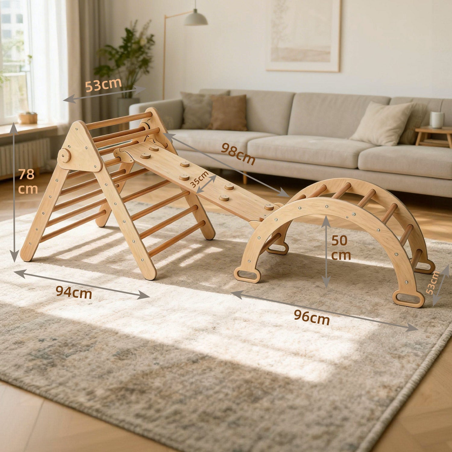 Schaukelbogen aus Holz für drinnen im Familienalltag