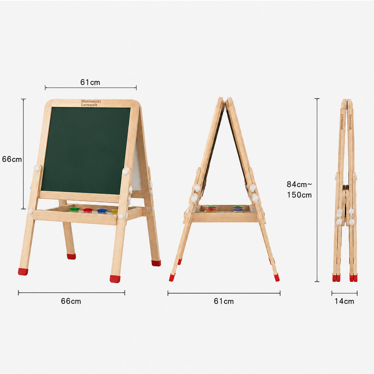 Montessori Kinder Staffelei Holz Maße und Produktabmessungen