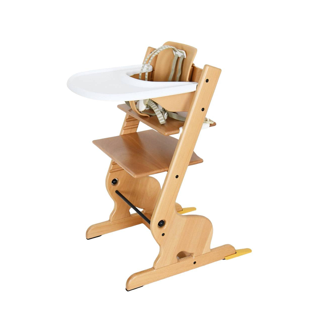 Montessori Hochstuhl aus Buchenholz – Kinderstuhl mit Tablett