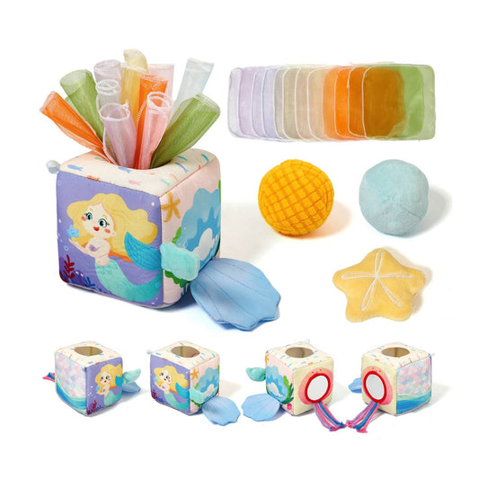 Baby Sensorische Taschentuchbox – Meerjungfrau