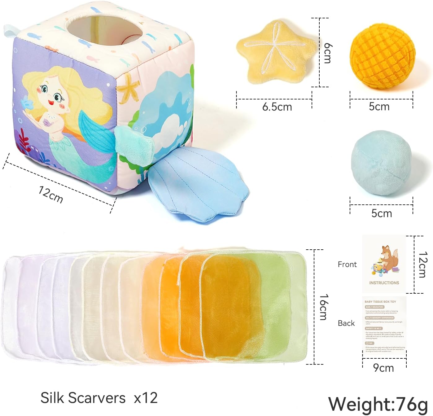 Baby Sensorische Taschentuchbox – Meerjungfrau
