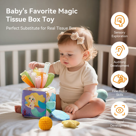 Baby Sensorische Taschentuchbox – Meerjungfrau
