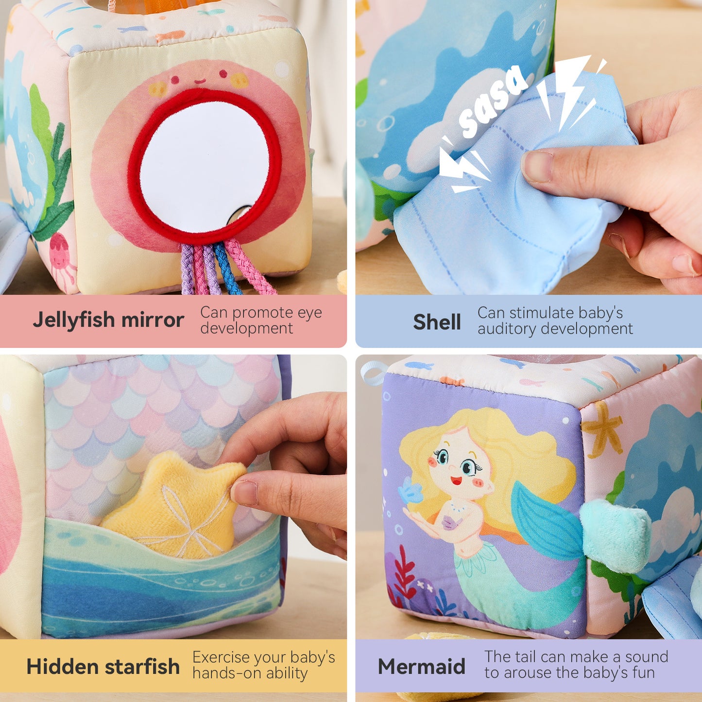 Baby Sensorische Taschentuchbox – Meerjungfrau