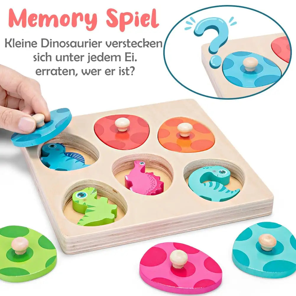 Œufs de dinosaure, jouet Montessori en bois