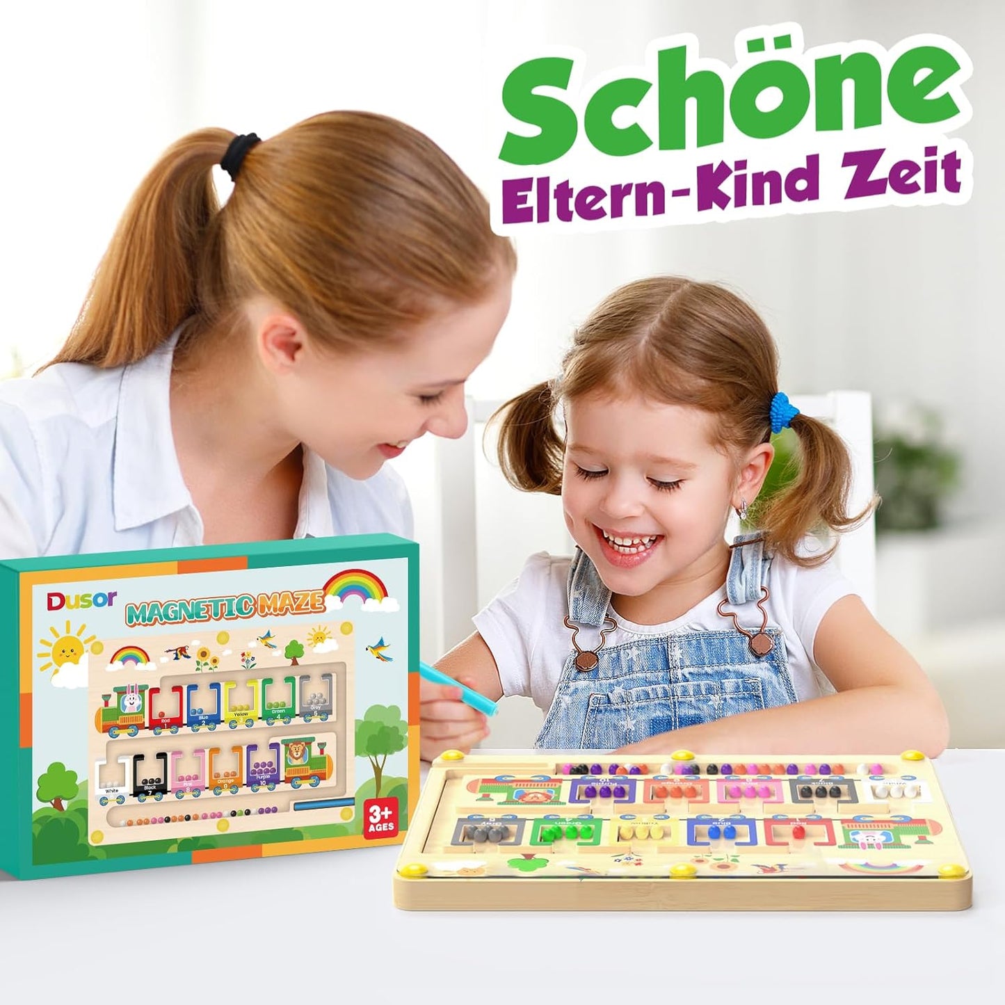 Montessori Holz-Labyrinth 3D – Magnetisches Geschicklichkeitsspiel