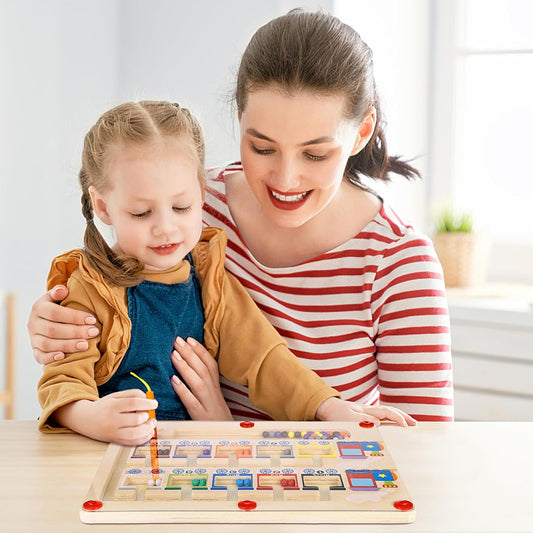 Montessori Holz-Labyrinth 3D – Magnetisches Geschicklichkeitsspiel