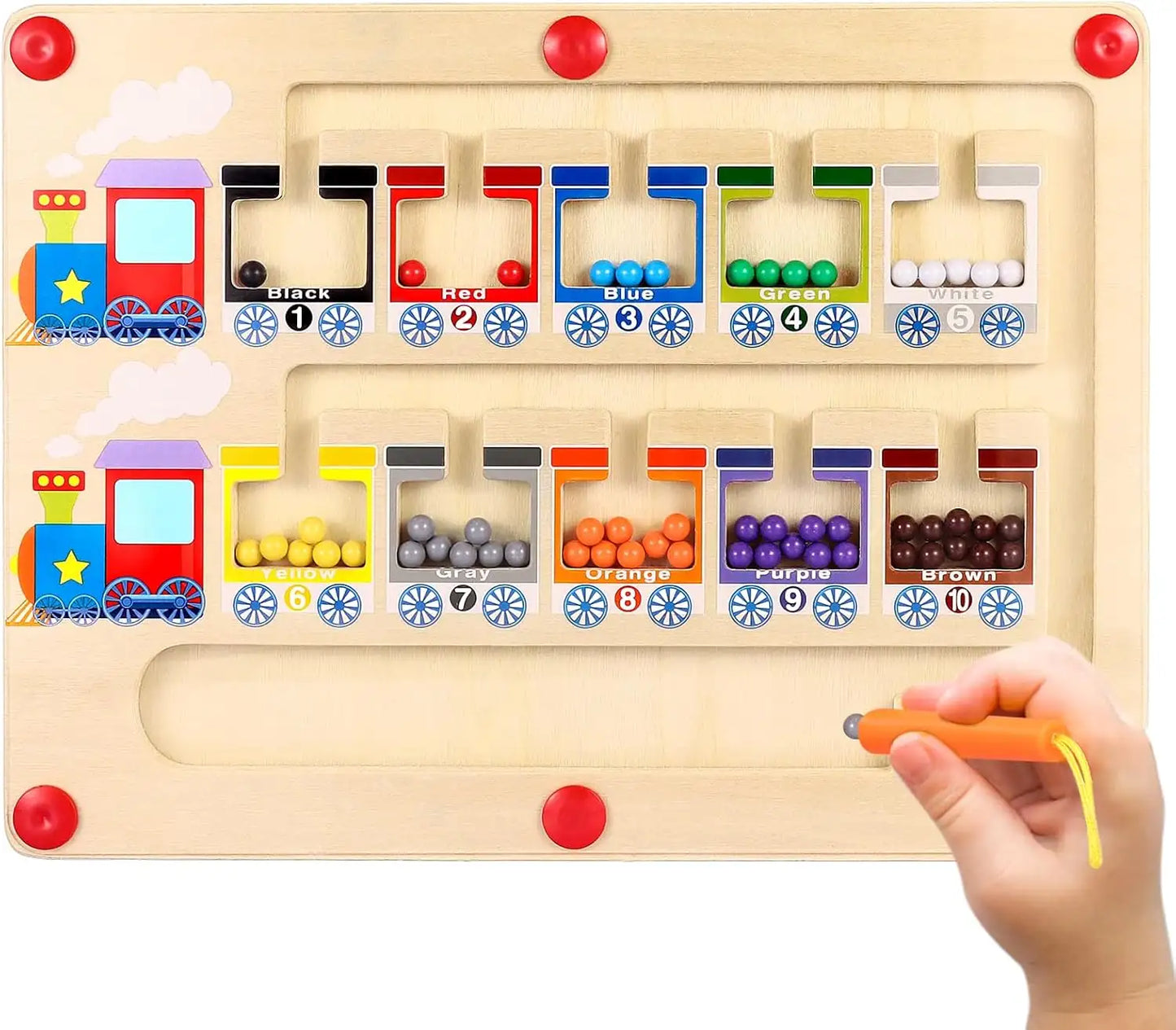 Montessori Holz-Labyrinth 3D – Magnetisches Geschicklichkeitsspiel