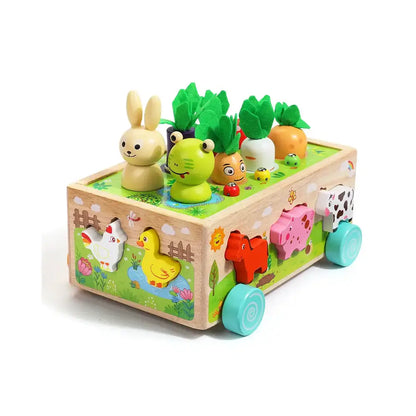 Karotten Steckspiel Holz Montessori für Kinder von 1 bis 3 Jahren – Stapeln und Sortieren für kognitive Entwicklung