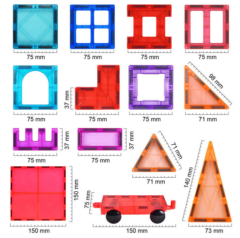 Blocs de construction magnétiques Montessori – set STEM voiture et camion