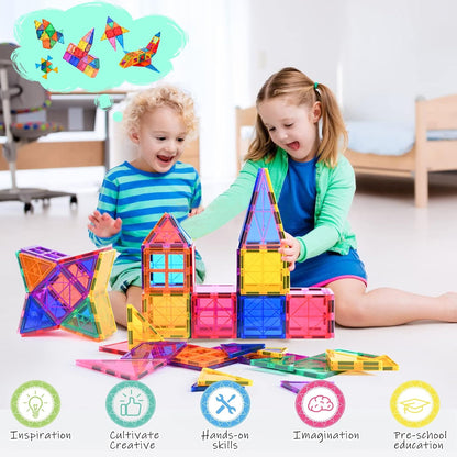 Blocs de construction magnétiques Montessori – set STEM voiture et camion