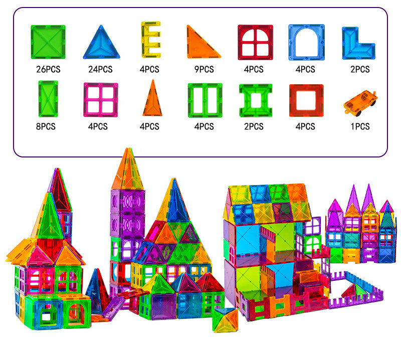 Blocs de construction magnétiques Montessori – set STEM voiture et camion