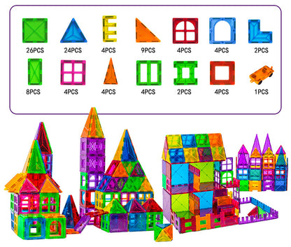 Blocs de construction magnétiques Montessori – set STEM voiture et camion