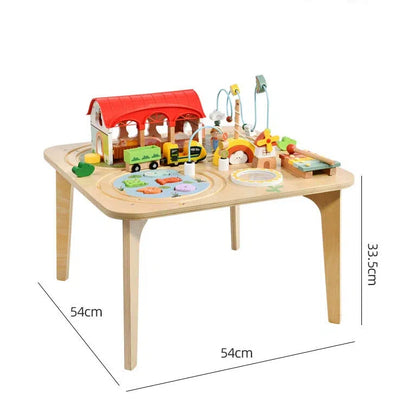 9-in-1 Holz-Aktivitätstisch | All-in-One Lernzentrum für Kleinkinder
