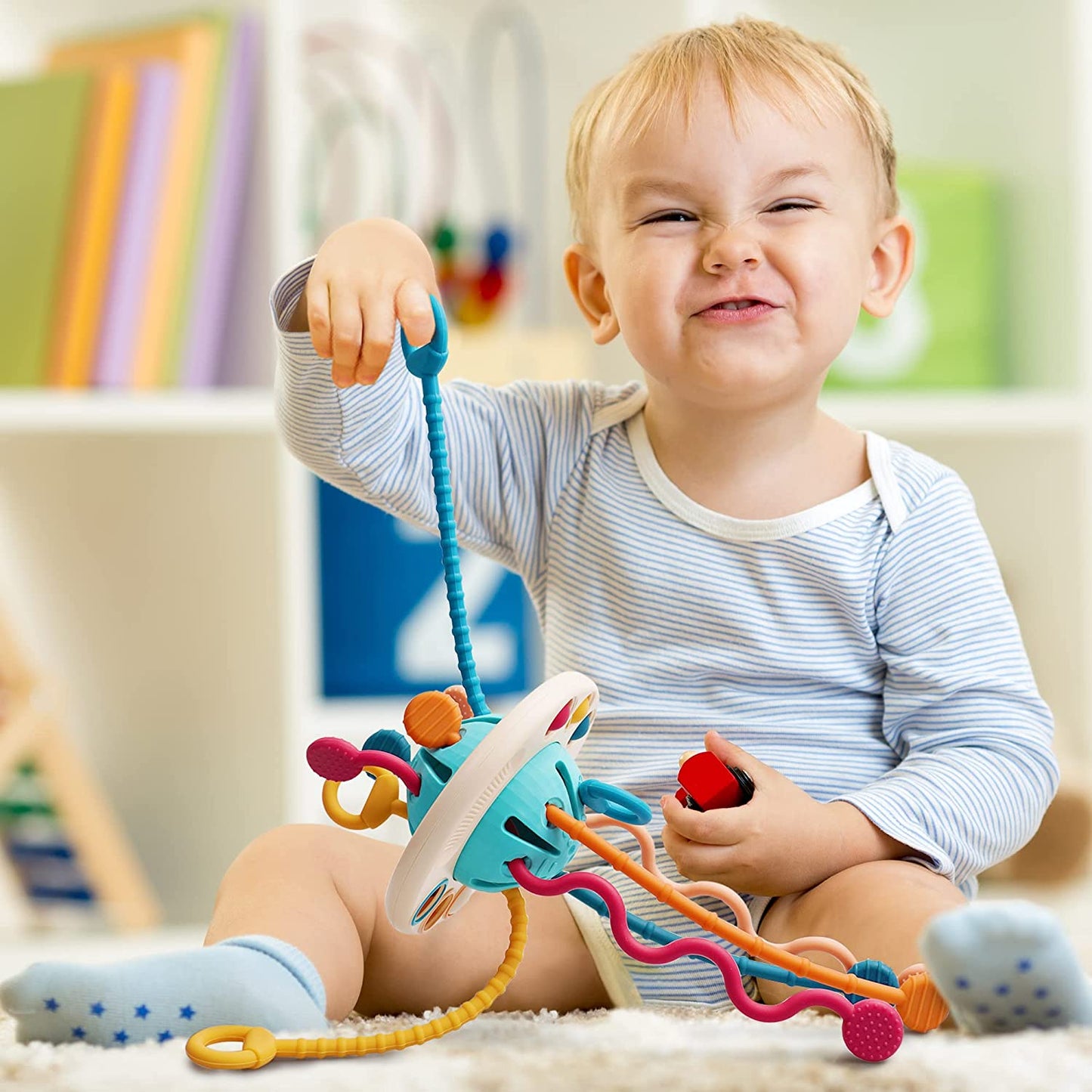 Montessori Zugschnur-Spielzeug BPA-Freies