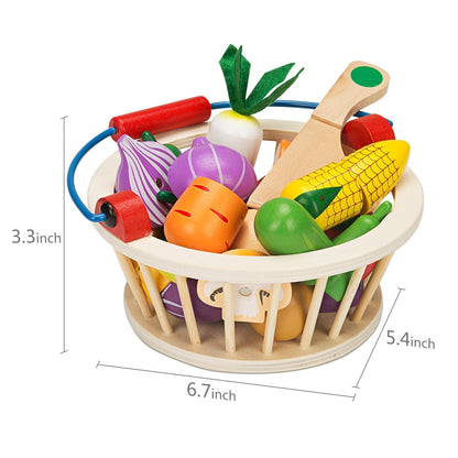 Montessori Holz-Schneideset – 14-tlg. Spielgemüse