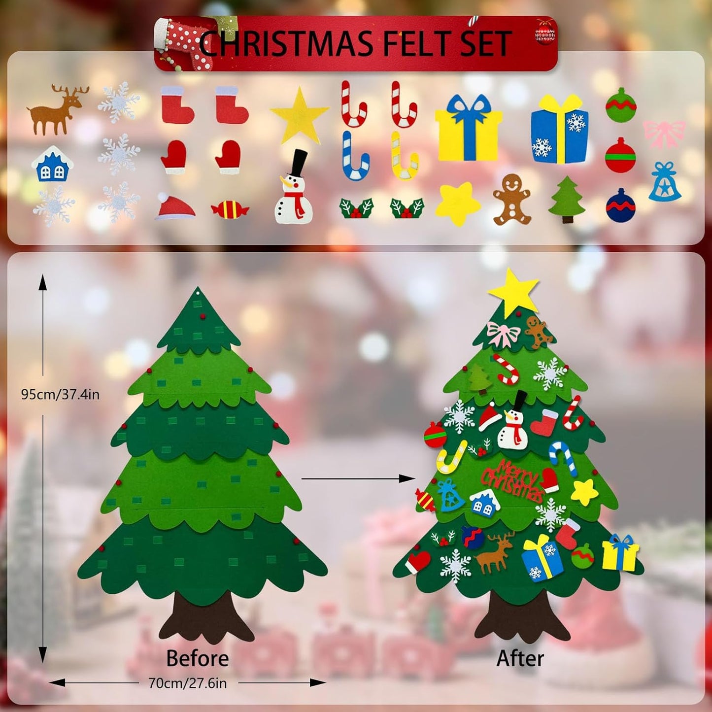 DIY Filz-Weihnachtsbaum – Interaktives Dekorations-Set