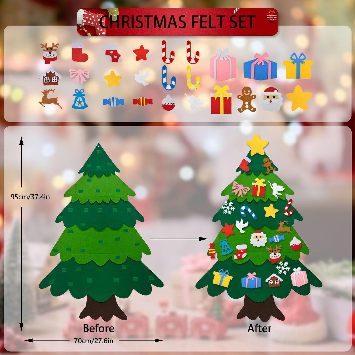 DIY Filz-Weihnachtsbaum – Interaktives Dekorations-Set
