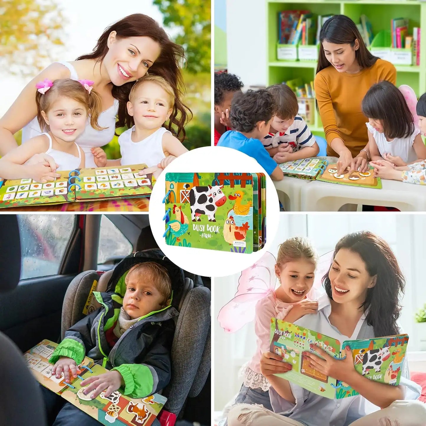 Montessori Buch Baby – Fühlbuch & Lernspielzeug (englische Wörter)