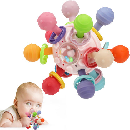 5-in-1-bijtring en sensorische rammelaar voor baby's