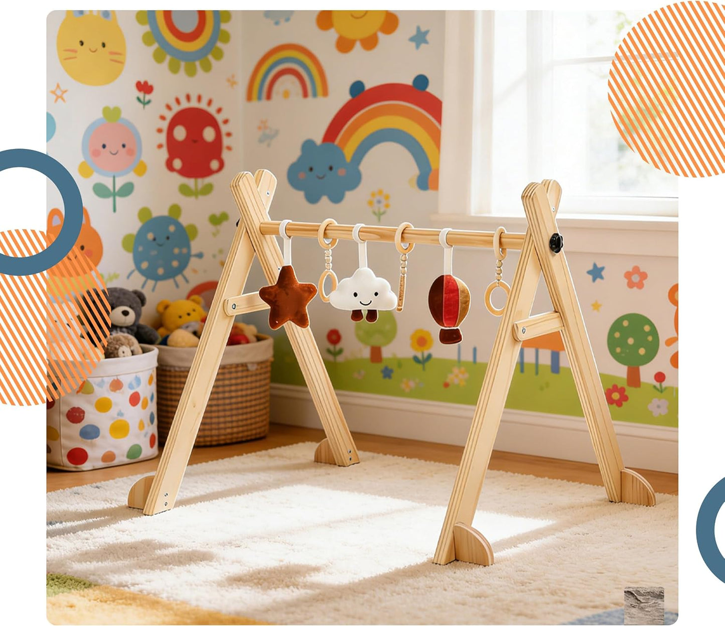 Naturholz Baby Gym als stilvolle Ergänzung fürs Kinderzimmer