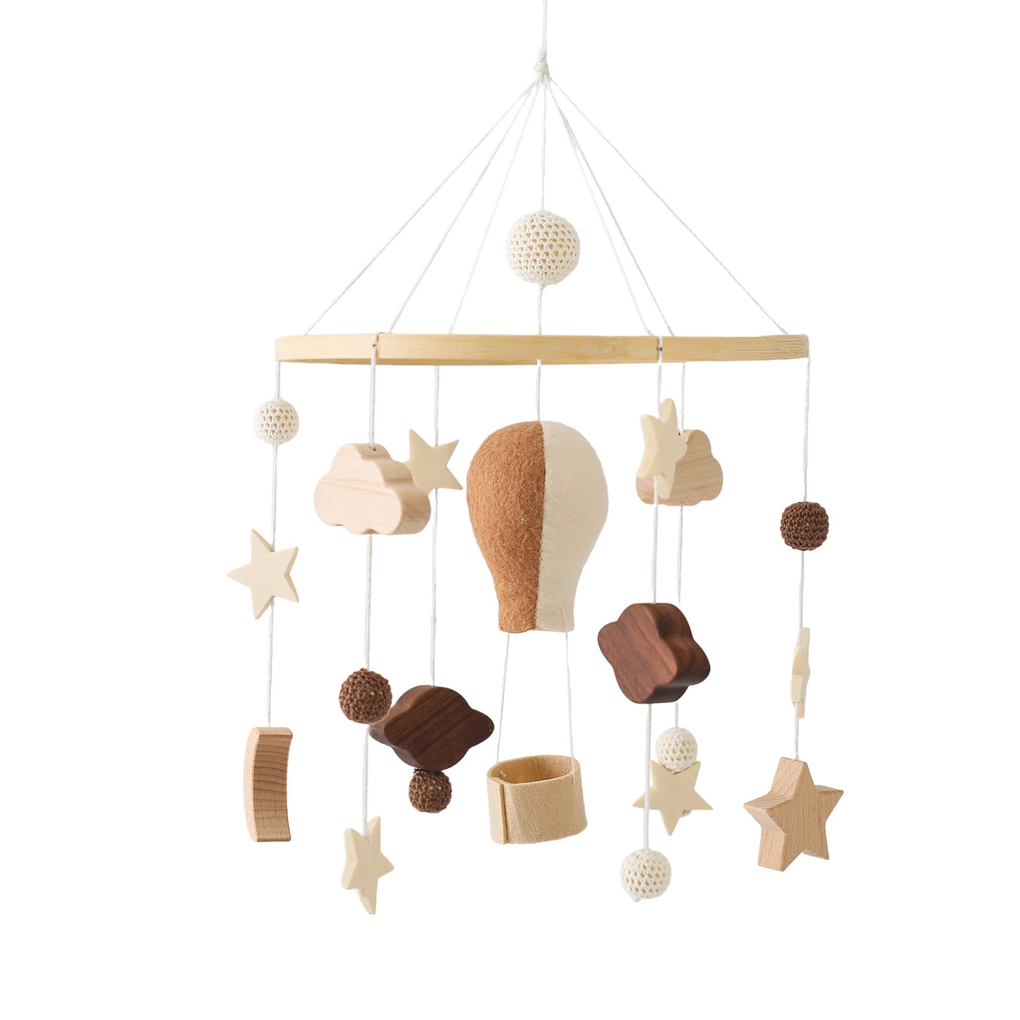 Montessori Baby Mobile aus Filz & Holz – für Babybett und Kinderzimmer